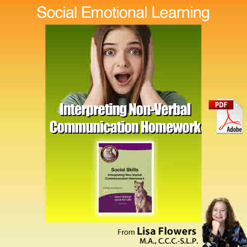 Interpreting Non-Verbal Communication Homework Worksheet by Lisa G. Flowers - Speech Therapist