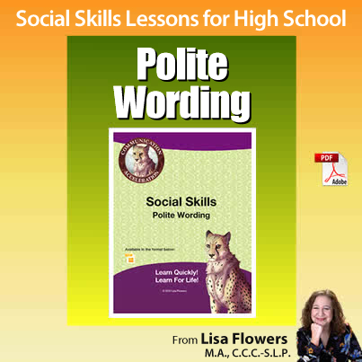 Perspective Taking Worksheets in PDF: Polite Wording